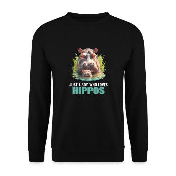 Hippopotamus Hippopotamus - Unisex Sweatshirt - black - Front - Alina (178cm) & Michal (187cm)