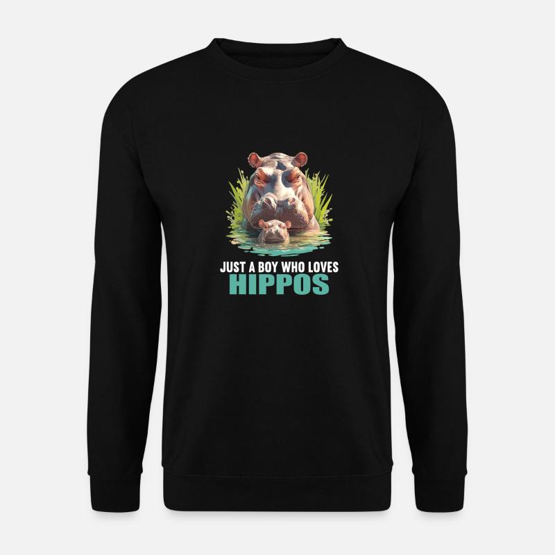 Nilpferd Flußpferd - Unisex Pullover - Schwarz