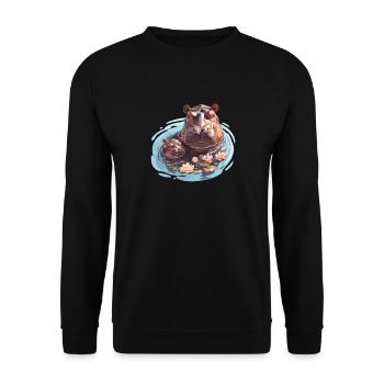 Hippopotamus Hippopotamus - Unisex Sweatshirt - black - Front - Alina (178cm) & Michal (187cm)