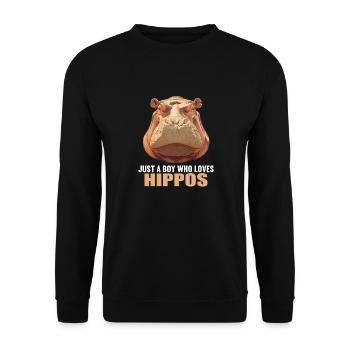 Hippopotame Hippopotame - Sweat-shirt Unisexe - noir - Devant - Alina (178cm) & Michal (187cm)