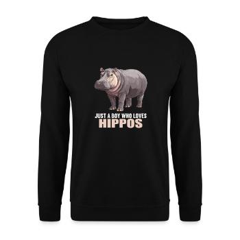 Hippopotamus Hippopotamus - Unisex Sweatshirt - black - Front - Alina (178cm) & Michal (187cm)