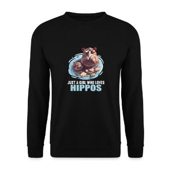 Hippopotamus Hippopotamus - Unisex Sweatshirt - black - Front - Alina (178cm) & Michal (187cm)