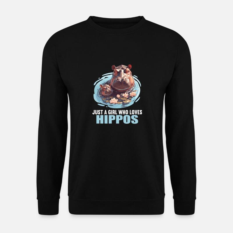 Nilpferd Flußpferd - Unisex Pullover - Schwarz