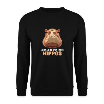 Hippopotame Hippopotame - Sweat-shirt Unisexe - noir - Devant - Alina (178cm) & Michal (187cm)
