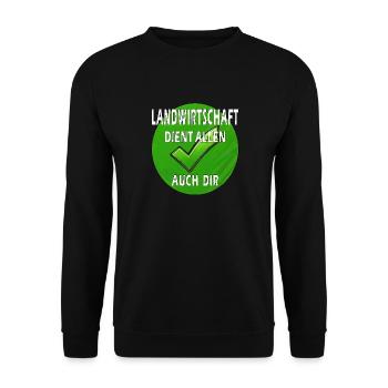 AGRICULTURE SERVES EVERYONE, INCLUDING YOU - Unisex Sweatshirt - black - Front - Alina (178cm) & Michal (187cm)