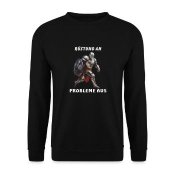 KNIGHT ARMOR TO PROBLEMS - Unisex Sweatshirt - black - Front - Alina (178cm) & Michal (187cm)