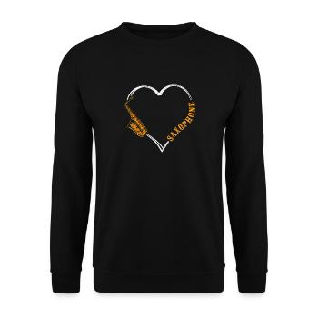 Saxophones Saxophones - Unisex Sweatshirt - black - Front - Alina (178cm) & Michal (187cm)
