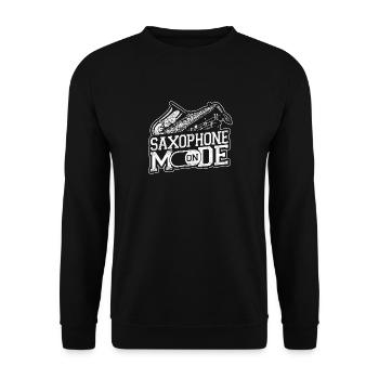 Saxophone Saxophone Mode On - Unisex Sweatshirt - black - Front - Alina (178cm) & Michal (187cm)