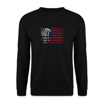 Saxophones American Flag - Unisex Sweatshirt - black - Front - Alina (178cm) & Michal (187cm)