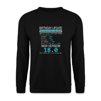 18 Geburtstag Lustiges Geburtstags Outfit Geschenk - Unisex Pullover - Schwarz - Vorne - Alina (178cm) & Michal (187cm)