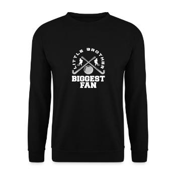 Little Brother Field Hockey Player Biggest Fan - Unisex Sweatshirt - black - Front - Alina (178cm) & Michal (187cm)