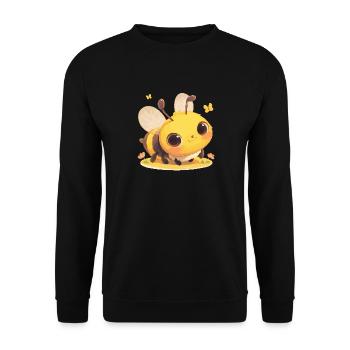 Bees Bee - Unisex Sweatshirt - black - Front - Alina (178cm) & Michal (187cm)