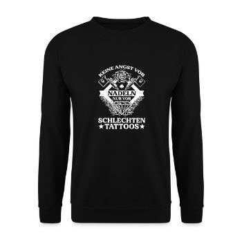 Tattoo Tattoo Studio Tattoo Artist - Unisex Sweatshirt - black - Front - Alina (178cm) & Michal (187cm)