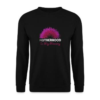 Motherhood Is My Ministry - Unisex Sweatshirt - black - Front - Alina (178cm) & Michal (187cm)