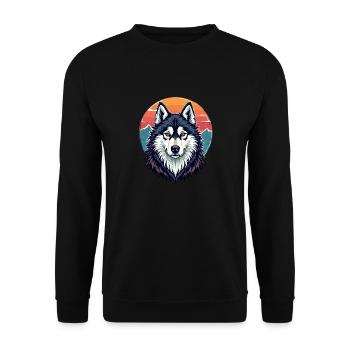 Husky for a Dog Owner, Husky Dog - Unisex Sweatshirt - black - Front - Alina (178cm) & Michal (187cm)