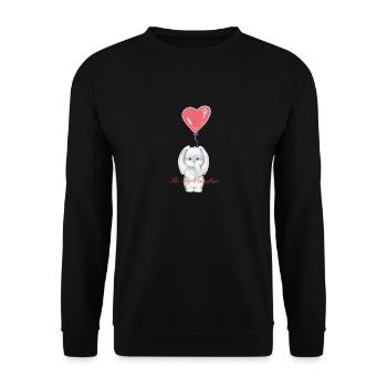 Be My Valentine - Unisex Pullover - Schwarz - Vorne - Alina (178cm) & Michal (187cm)