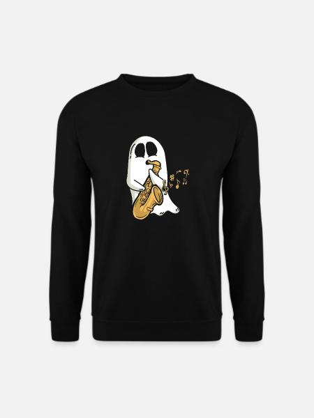 Saxophone Halloween Ghost - Unisex Sweatshirt - black