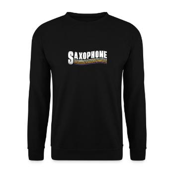 Saxophone Retro Vintage Saxophone - Unisex Pullover - Schwarz - Vorne - Alina (178cm) & Michal (187cm)