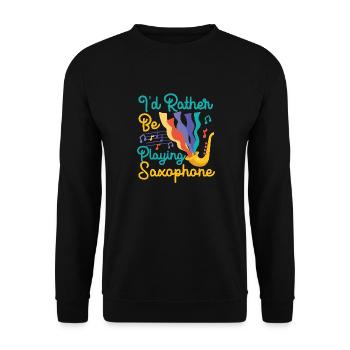 Saxophones que je préfère jouer - Sweat-shirt Unisexe - noir - Devant - Alina (178cm) & Michal (187cm)