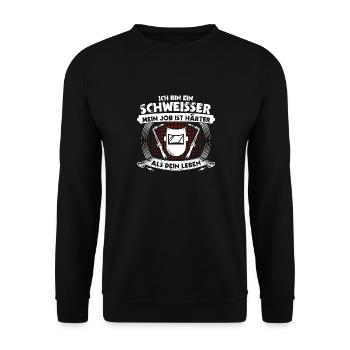 Welding Welding Workers Welder - Unisex Sweatshirt - black - Front - Alina (178cm) & Michal (187cm)