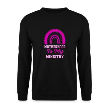 Motherhood Is My Ministry - Unisex Sweatshirt - black - Front - Alina (178cm) & Michal (187cm)