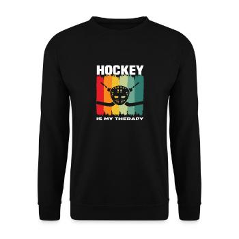 Le hockey est ma thérapie pour les joueurs de hockey sur gazon - Sweat-shirt Unisexe - noir - Devant - Alina (178cm) & Michal (187cm)