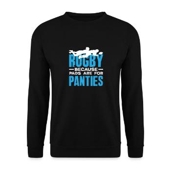 Rugbyspieler Weil Pads Für Panties Sind - Unisex Pullover - Schwarz - Vorne - Alina (178cm) & Michal (187cm)
