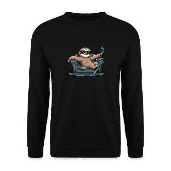 Faultier Mit Sonnenbrille - Unisex Pullover - Schwarz - Vorne - Alina (178cm) & Michal (187cm)