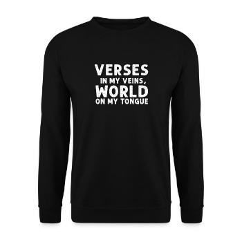 Poetry Slam Schriftsteller Poet Literatur Slam - Unisex Pullover - Schwarz - Vorne - Alina (178cm) & Michal (187cm)