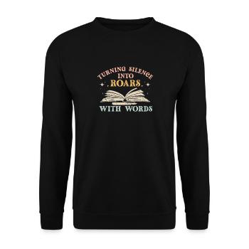 Poetry Slam Schriftsteller Poet Literatur Slam - Unisex Pullover - Schwarz - Vorne - Alina (178cm) & Michal (187cm)