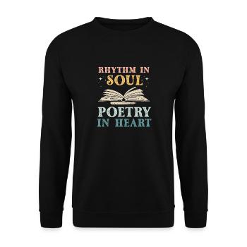 Poetry Slam Schriftsteller Poet Literatur Slam - Unisex Pullover - Schwarz - Vorne - Alina (178cm) & Michal (187cm)