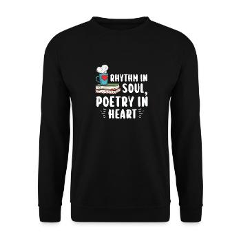 Poetry Slam Schriftsteller Poet Literatur Slam - Unisex Pullover - Schwarz - Vorne - Alina (178cm) & Michal (187cm)