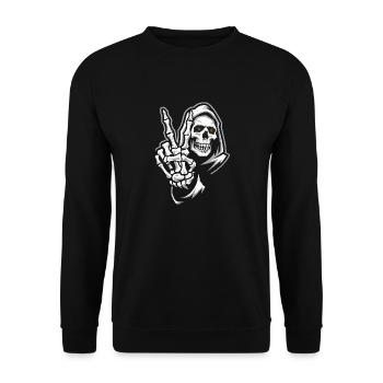 SCHÄDEL - Unisex Pullover - Schwarz - Vorne - Alina (178cm) & Michal (187cm)