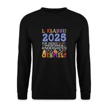 Écolier 2025 Inscription à l’école Première année - Sweat-shirt Unisexe - noir - Devant - Alina (178cm) & Michal (187cm)