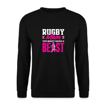 Rugby Spieler Mama Erhob Diese Schönheit - Unisex Pullover - Schwarz - Vorne - Alina (178cm) & Michal (187cm)