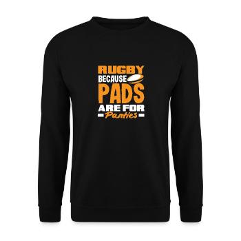 Rugby Spieler Weil Pads Für Höschen Sind - Unisex Pullover - Schwarz - Vorne - Alina (178cm) & Michal (187cm)
