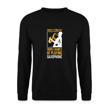 Saxophone Today's Forecast 100% - Unisex Pullover - Schwarz - Vorne - Alina (178cm) & Michal (187cm)