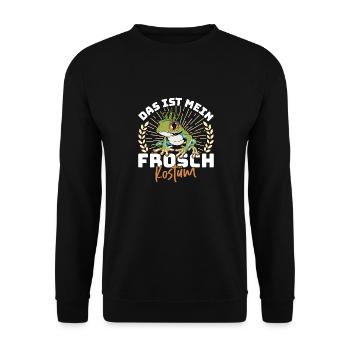 Karneval Party Frösche DAS IST MEIN FROSCHKOSTÜM - Unisex Pullover - Schwarz - Vorne - Alina (178cm) & Michal (187cm)