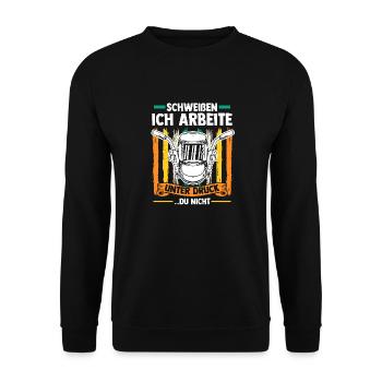 Welding Welding Workers Welder - Unisex Sweatshirt - black - Front - Alina (178cm) & Michal (187cm)