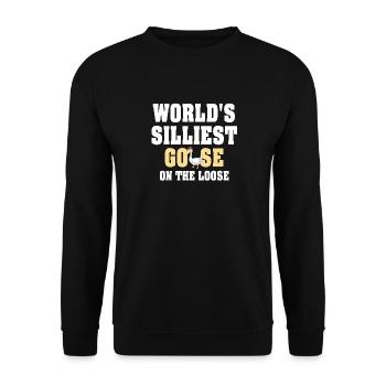 Die dümmste Gans der Welt auf freiem Fuß - Unisex Pullover - Schwarz - Vorne - Alina (178cm) & Michal (187cm)