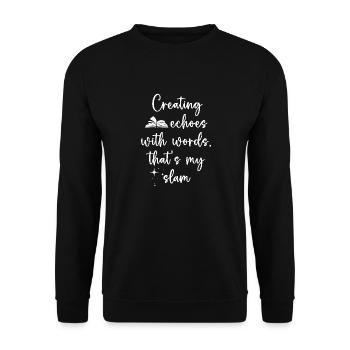 Poetry Slam Schriftsteller Poet Literatur Slam - Unisex Pullover - Schwarz - Vorne - Alina (178cm) & Michal (187cm)