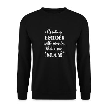 Poetry Slam Schriftsteller Poet Literatur Slam - Unisex Pullover - Schwarz - Vorne - Alina (178cm) & Michal (187cm)