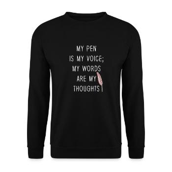 Poetry Slam Schriftsteller Poet Literatur Slam - Unisex Pullover - Schwarz - Vorne - Alina (178cm) & Michal (187cm)