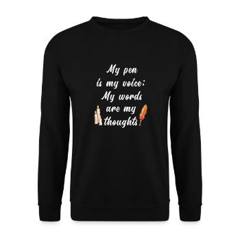 Poetry Slam Schriftsteller Poet Literatur Slam - Unisex Pullover - Schwarz - Vorne - Alina (178cm) & Michal (187cm)