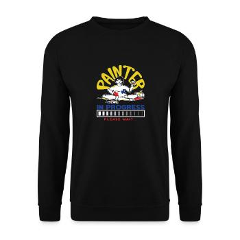 Painter In Progress Please Wait - Unisex Sweatshirt - black - Front - Alina (178cm) & Michal (187cm)