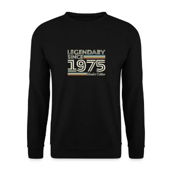 1975 Vintage Retro Geburtstagsgeschenk - Unisex Pullover - Schwarz - Vorne - Alina (178cm) & Michal (187cm)