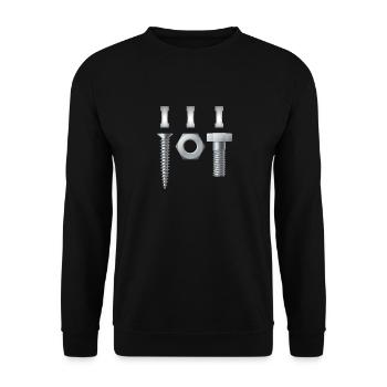 screw nut i love craftsman humorous - Unisex Sweatshirt - black - Front - Alina (178cm) & Michal (187cm)