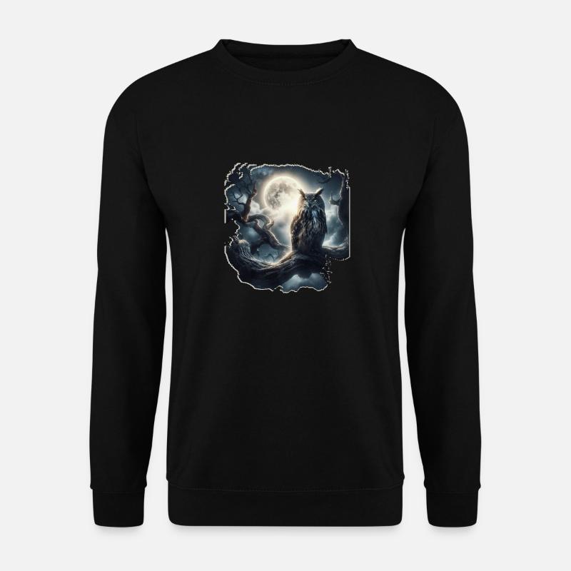 EULE BEI NACHT - Unisex Pullover - Schwarz