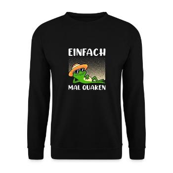 Frosch Kostüm EINFACH MAL QUAKEN Lustiges Fasching - Unisex Pullover - Schwarz - Vorne - Alina (178cm) & Michal (187cm)