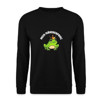 Froschkostüm FRAUEN MEIN MÄRCHENPRINZ Lustiges - Unisex Pullover - Schwarz - Vorne - Alina (178cm) & Michal (187cm)